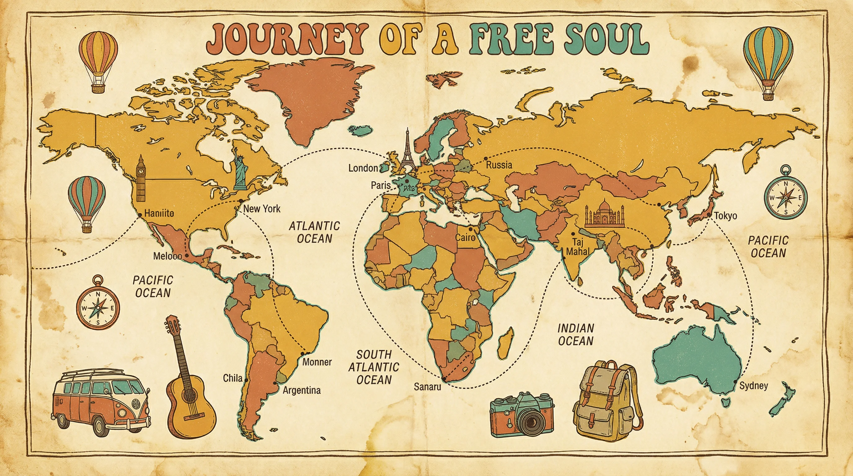 皇冠体育在路上旅行者的世界地图